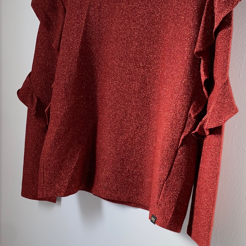 Scotch & Soda Sparkling Russet Orange Ruffle Sweatshirt - Picture 4 of 8